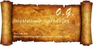 Osztheimer Gellért névjegykártya